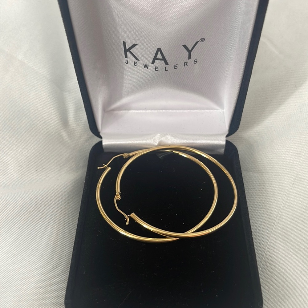 Hoop Earrings 14K Yellow Gold 50mm